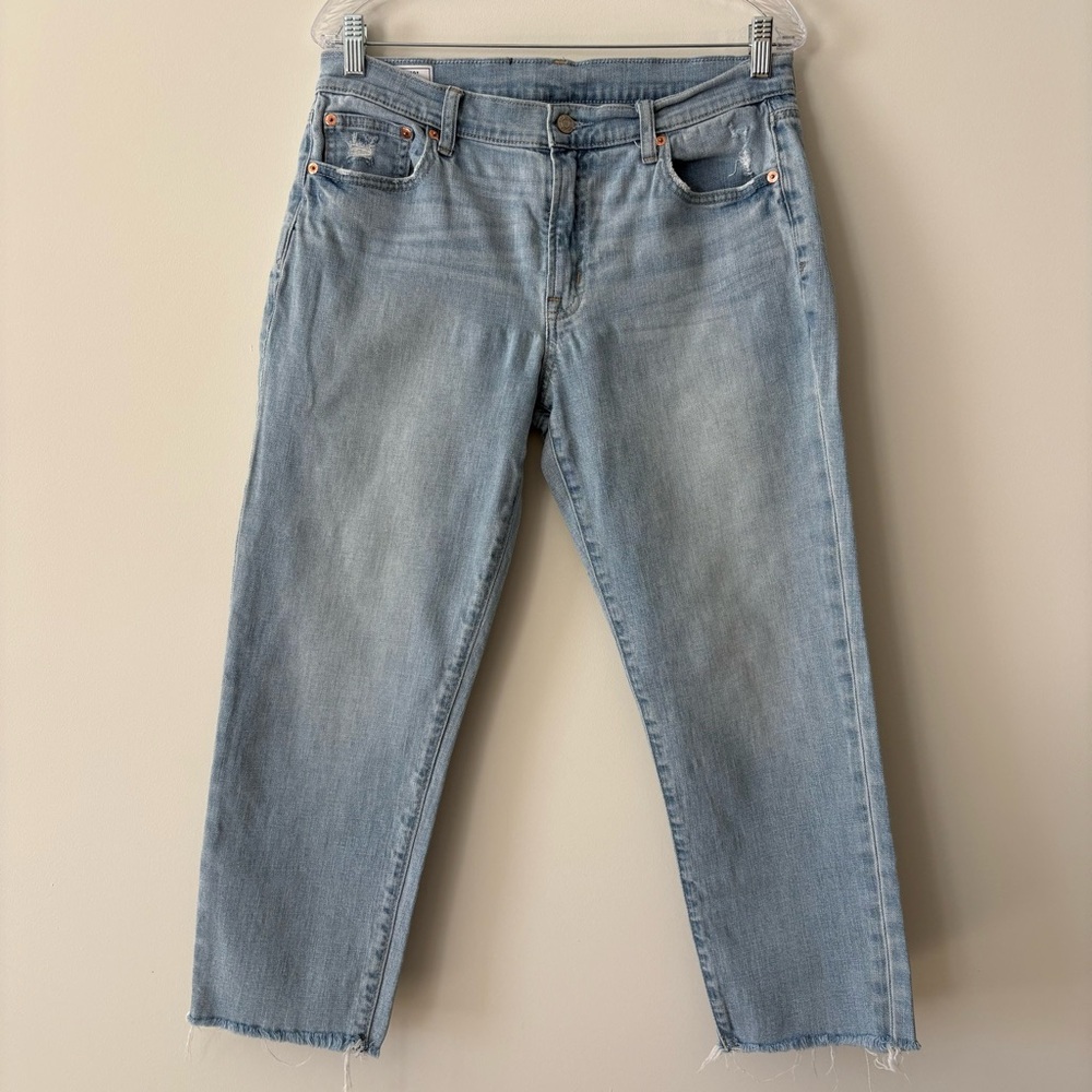 GAP Girlfriend Mid Rise Light Wash Jeans